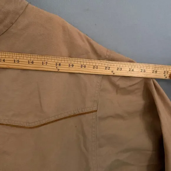 VTG Outback Field Jacket Lg Tan Canvas Western Ranch Barn Coat Distressed Rugged - Picture 13 of 16